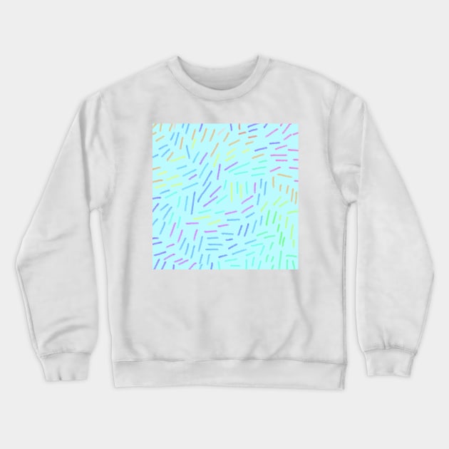 Colorful sprinkles on a blue background Crewneck Sweatshirt by jen28